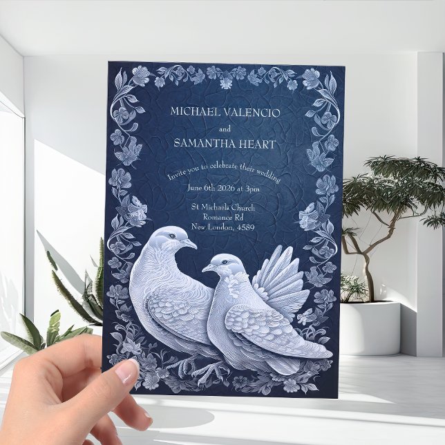 Invitación Contemporary Modern White Doves Wedding        (Subido por el creador)