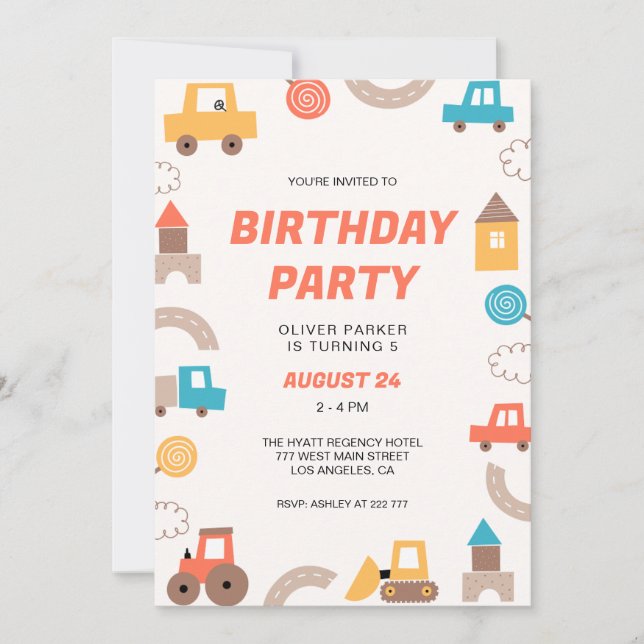 Invitación Continúa para celebrar el cumpleaños (Anverso)