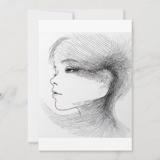 Invitación Continuous line art illustration of a human face 4