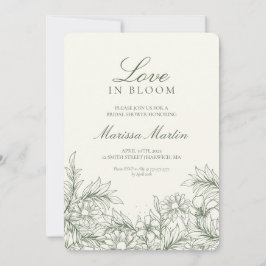 Invitación Contorno floral Amor En La Ducha De Boda De Bloom
