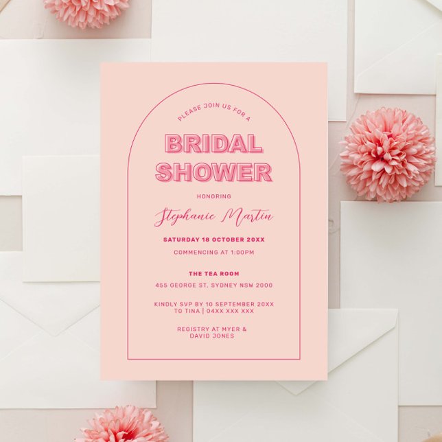Invitación Contorno rosado Negrita Tipo Negrita Ducha Bridal  (Subido por el creador)