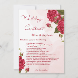 Invitación Contratos de boda para Groom