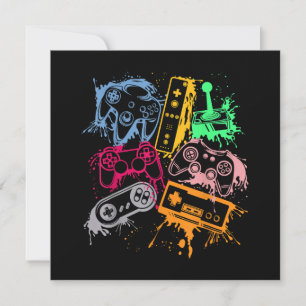 Invitación Control de consola de videojuegos Arco retro 80 de