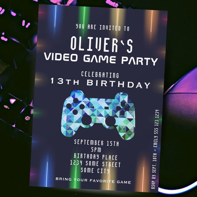 Invitación Controlador de fiesta de videojuegos Cumpleaños de (Subido por el creador)
