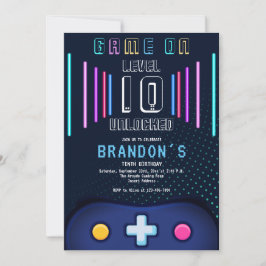 Invitación Controlador de videojuegos de nivel cualquier año 