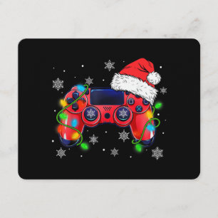 Invitación Controlador de videojuegos sombrero de santa navid