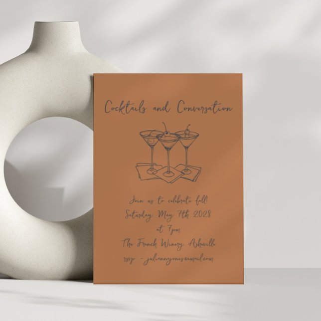 Invitación Conversación de cócteles de Doodles manuscritos Ot (Subido por el creador)