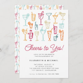 Invitación Conversación Partido Cocktail Moderno Dibujo a Man