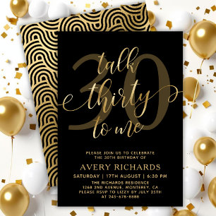 Invitación Conversar 30 para mí Guión de oro 30 cumpleaños