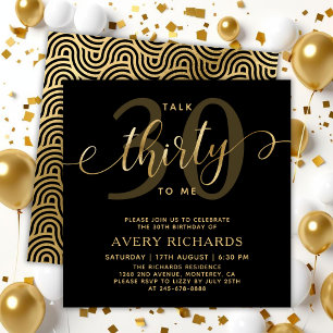 Invitación Conversar 30 para mí Guión de oro 30 cumpleaños