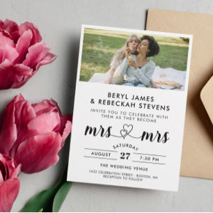 Invitación Convirtiéndose en Sra. y Sra. Boda de fotografía i