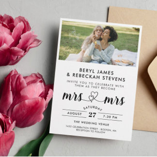 Invitación Convirtiéndose en Sra. y Sra. Boda de fotografía i