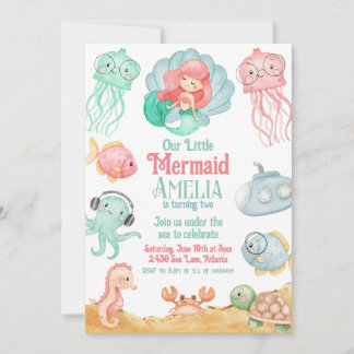 Invitación Convite de Aniversário da Sereia