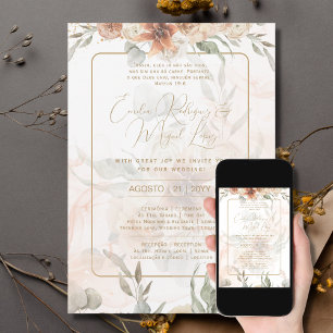 Invitación Convite de Casamento Boho Capim dos Pampas