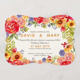 Invitación Convite de casamento - Flores do campo