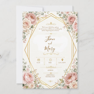 Invitación Convite de Casamento Moderno Floral