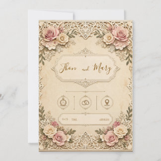Invitación Convite de Casamento Moderno Floral