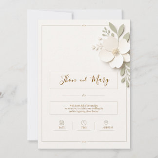 Invitación Convite de Casamento Moderno Rustico Floral