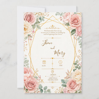 Invitación Convite de Casamento Moderno Rustico Floral