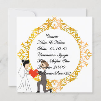 Invitación convite de casamento noivinhos