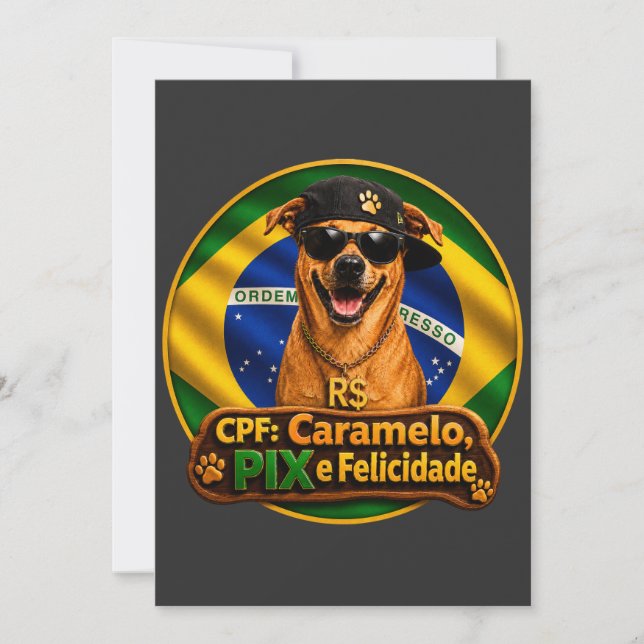 Invitación Convite Simples CPF Caramelo PIX e Felicidade (Anverso)