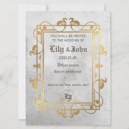 Invitación Cónyuge y oro medievales de personalizable