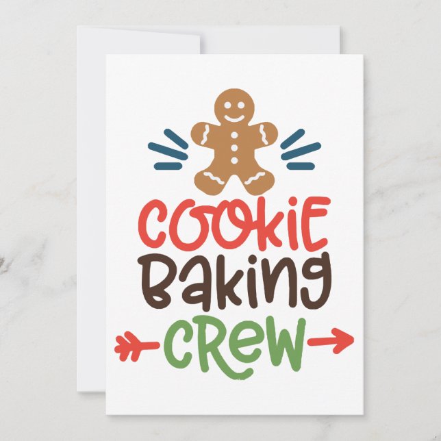 Invitación Cookie baking crew christmas  (Anverso)