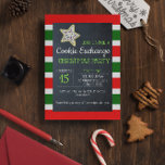 Invitación Cookie Exchange Chalkboard Red and Green Strig lg<br><div class="desc">Celebra las vacaciones con estilo dulce con estas invitaciones de Cookie Exchange. Cada campo es totalmente personalizable para decir lo que quieras.</div>