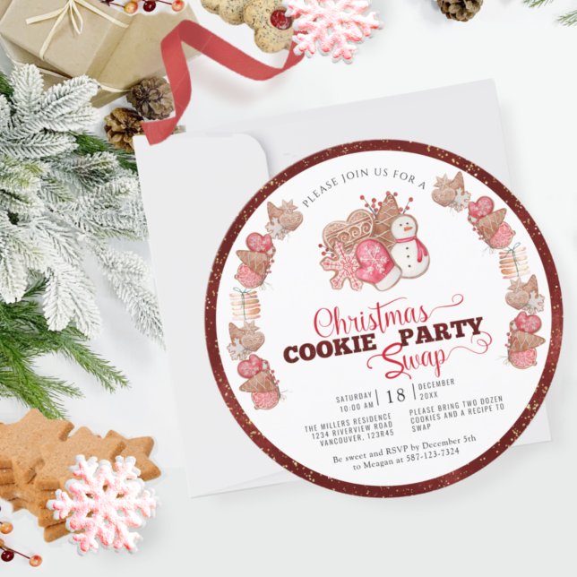 Invitación Cookie Exchange, Fiesta de Navidades de intercambi (Subido por el creador)