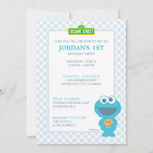 Invitación Cookie Monster Baby Birday