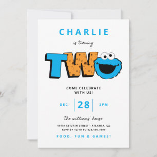 Invitación Cookie Monster - Segundo cumpleaños