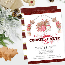 Invitación Cookie Swap, Fiesta de Navidades de Cookie Exchang