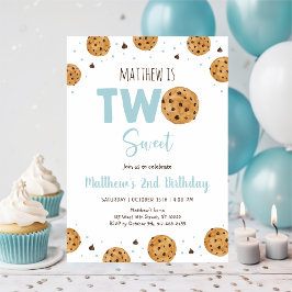 Invitación Cookie Two Sweet Boy Second Birday