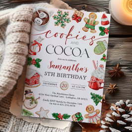 Invitación Cookies and Cocoa Winter Birthday Invitation