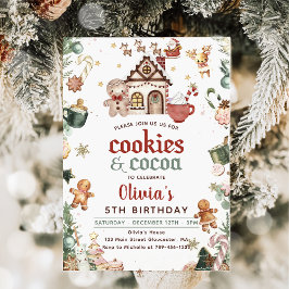 Invitación Cookies de Navidades verdes de invierno y cumpleañ