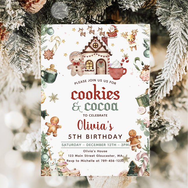 Invitación Cookies de Navidades verdes de invierno y cumpleañ (Subido por el creador)