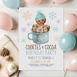 Invitación Cookies de pan de jengibre y cumpleaños de niño de