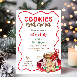 Invitación Cookies divertidas y Fiesta de Navidades de cacao 