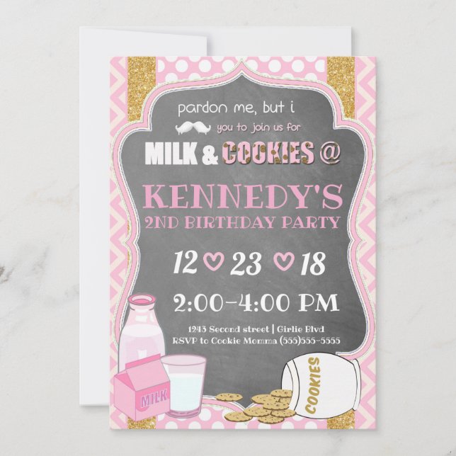 Invitación Cookies N Milk (Anverso)