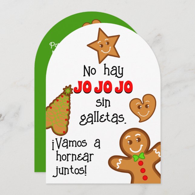 Invitación Cookies navidades - Fiesta de Hornear Gallletas (Anverso / Reverso)