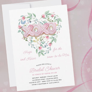 Invitación Cookies rosas XOXO Delicadas Ducha Bridal Floral