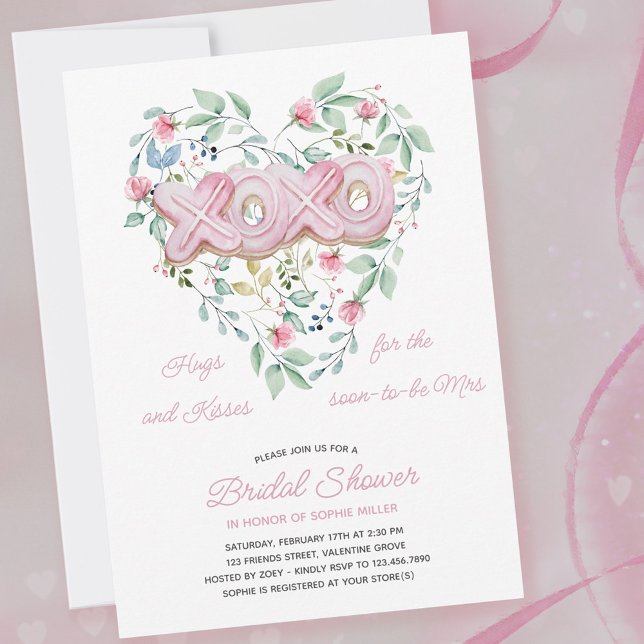 Invitación Cookies rosas XOXO Delicadas Ducha Bridal Floral (Subido por el creador)