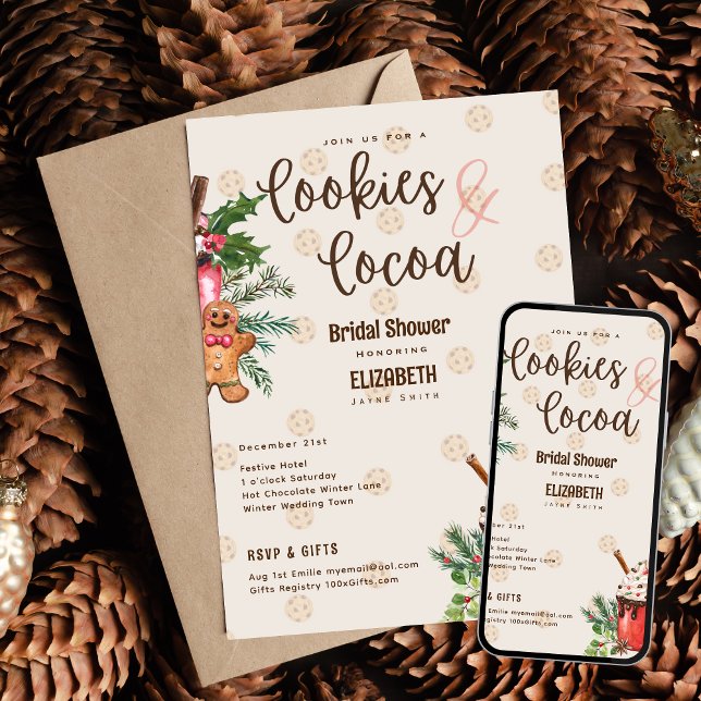 Invitación Cookies y cacao de ducha de novia de LeahG (Printed or Digital! )