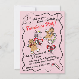 Invitación Cookies y cócteles Navidades Friendsmas Fiesta