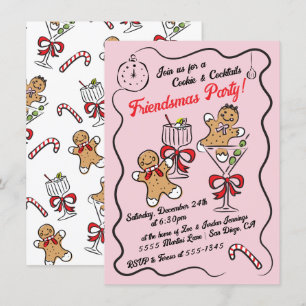 Invitación Cookies y cócteles Navidades Friendsmas Fiesta