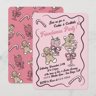 Invitación Cookies y cócteles Navidades Friendsmas Fiesta