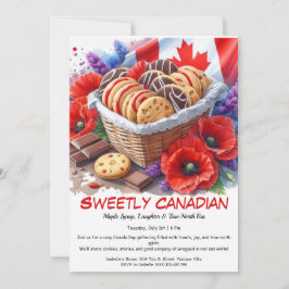 Invitación Cookies y Coquelicots del Día de Canadá dulcemente