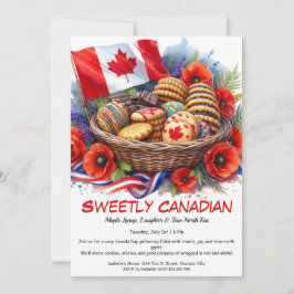 Invitación Cookies y Coquelicots del Día de Canadá dulcemente