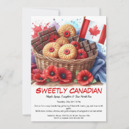 Invitación Cookies y Coquelicots del Día de Canadá dulcemente