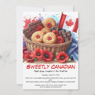 Invitación Cookies y Coquelicots del Día de Canadá dulcemente